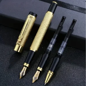 🖋️ 3 piezas de plumas estilográficas de lujo + 3 tintas negras – punta fina, media y gruesa | ideal para caligrafía, firmas profesionales y escritura elegante con caja de regalo premium