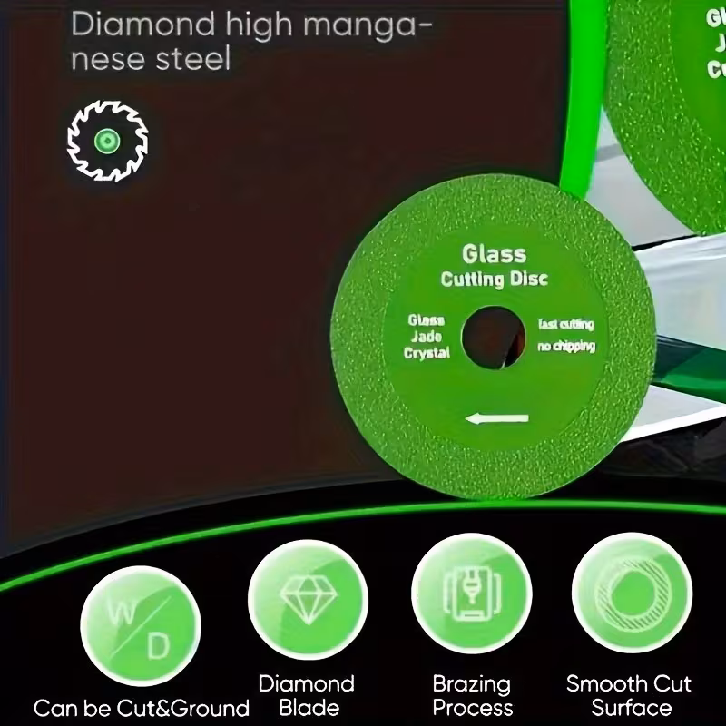 Set de 2 Discos Verdes de Corte de Vidrio de Alta Precisión - Imagen 4