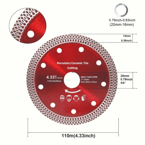 Disco de Corte Cerámico de Diamante 11.00 cm - 2 Piezas