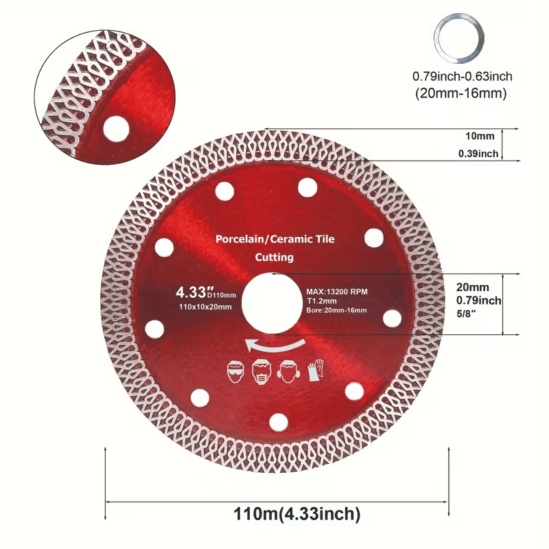 Disco de Corte Cerámico de Diamante 11.00 cm - 2 Piezas