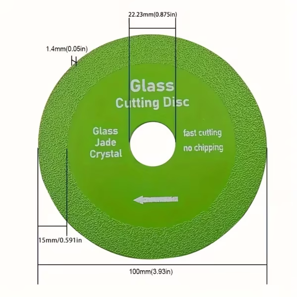 Set de 2 Discos Verdes de Corte de Vidrio de Alta Precisión