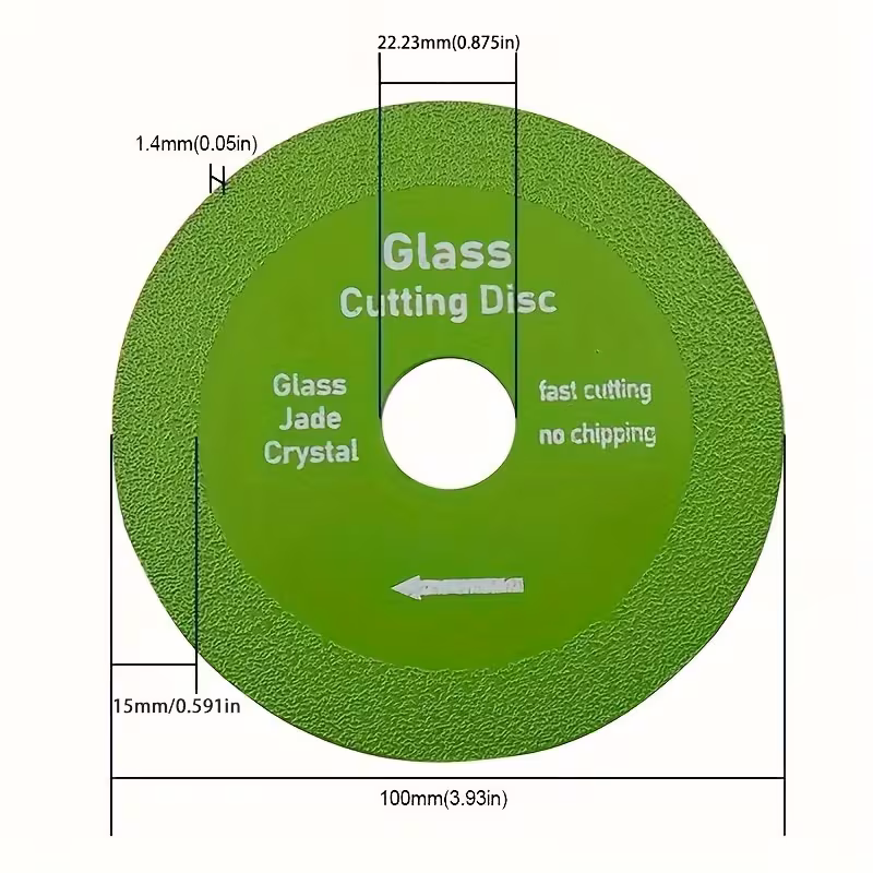 Set de 2 Discos Verdes de Corte de Vidrio de Alta Precisión