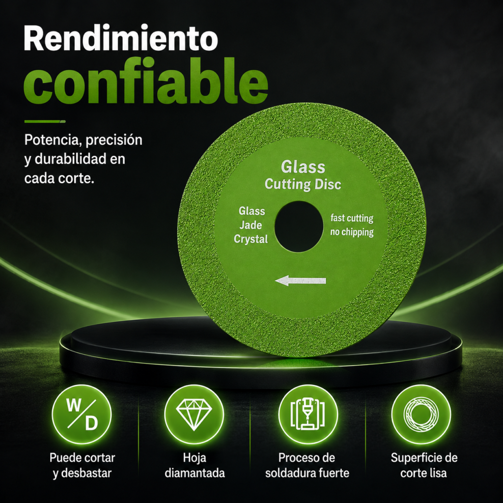 Pack de 3 Discos de Corte de Vidrio y Cerámica de Alta Precisión (4") – Corte Limpio sin Astillar
