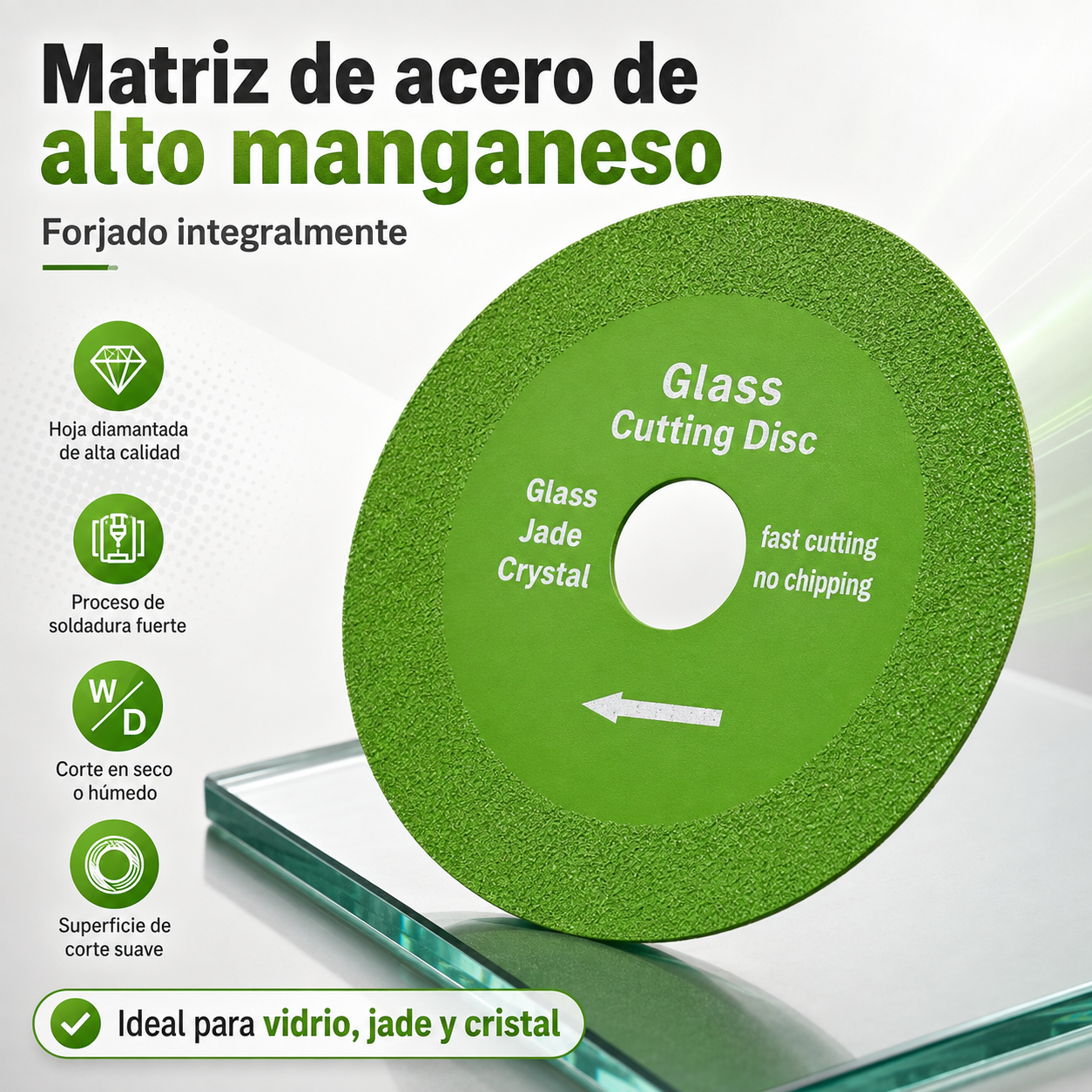 Pack de 3 Discos de Corte de Vidrio y Cerámica de Alta Precisión (4") – Corte Limpio sin Astillar - Imagen 3