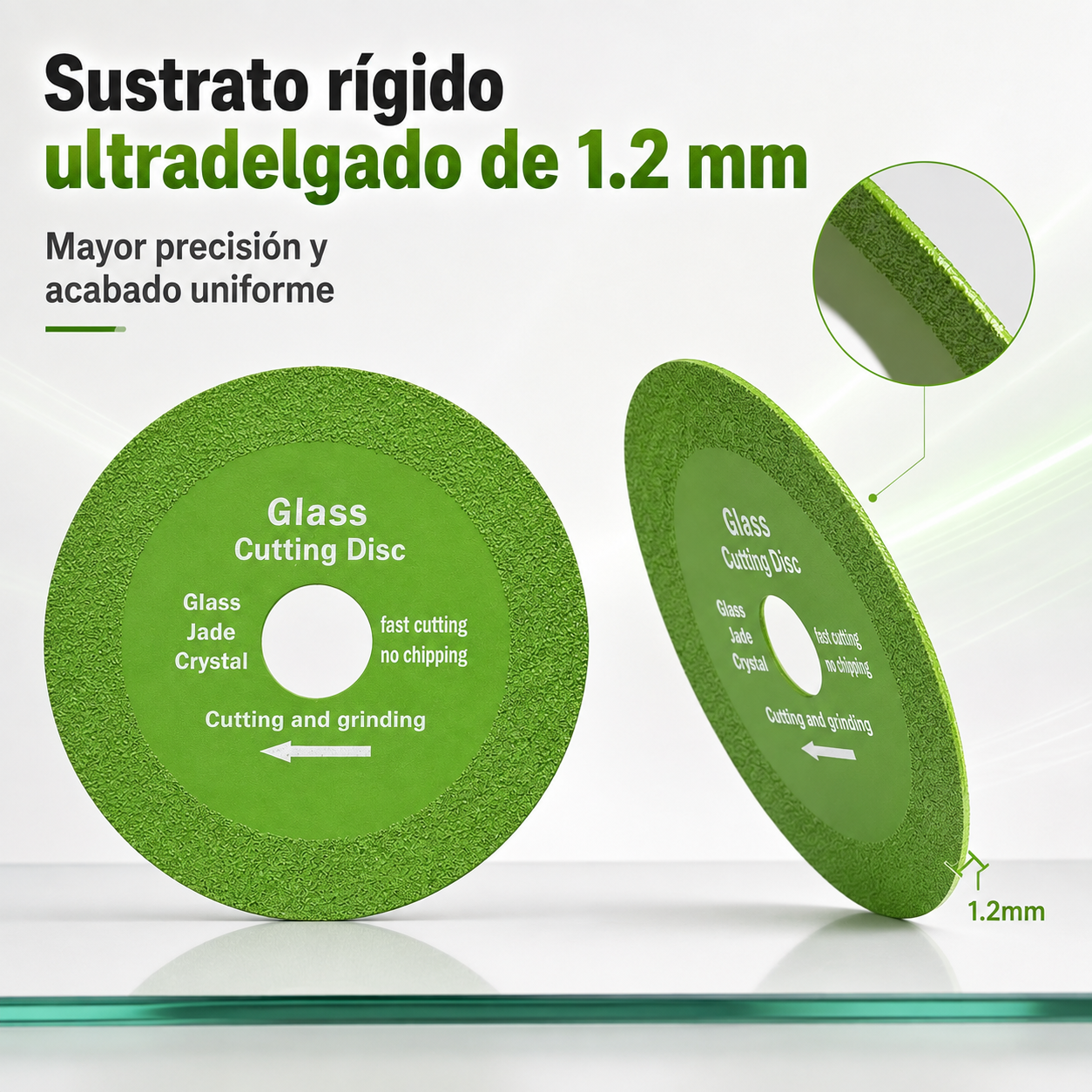 Pack de 3 Discos de Corte de Vidrio y Cerámica de Alta Precisión (4") – Corte Limpio sin Astillar - Imagen 4